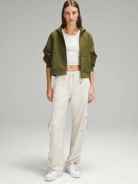 lululemon athletica Olive Green Hoodie with Cream Cargo Joggers